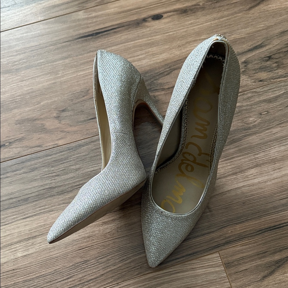 Elegant Soft Gold Shimmery Women's Heels